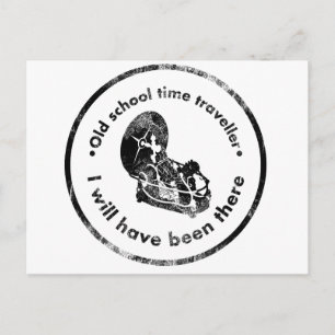 Cartão Postal Viajante do tempo escolar antigo