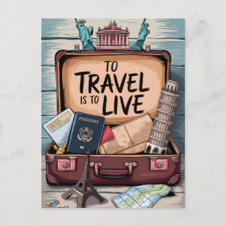 Cartão Postal Viajar é viver