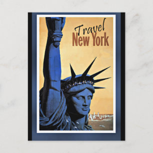 Cartão Postal Viajar Nova York, cartaz de viagem vintage,
