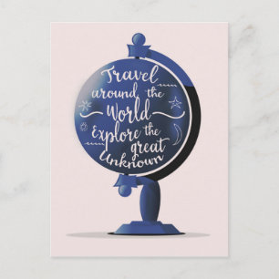 Cartão Postal Viajar Pelo Mundo Explorar o Grande Desconhecido