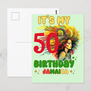 Cartão Postal Vibes de Ilha Jamaica Grupo de Aniversário de Meni