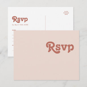 Cartão Postal Vibes de Retro Simples RSVP de Solicitação de Mú