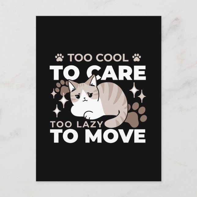 Cartão Postal Vibes relaxadas e preguiçosas para Design de gatin (Frente)