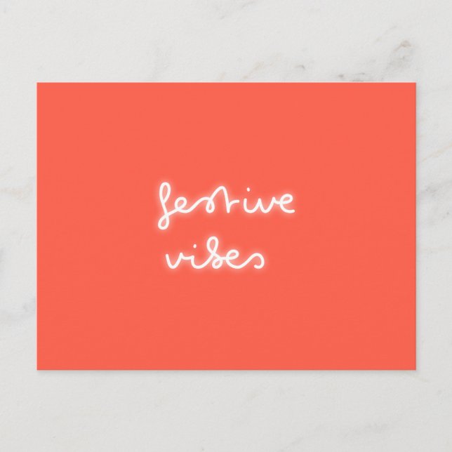 Cartão Postal Víblias festivas | Moderno Neon Light Trendy Red X (Frente)