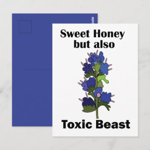 Cartão Postal Víbora Bugloss Mel Doce Fera Tóxica Engraçado
