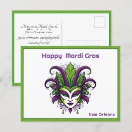 Cartão Postal 💚 💜 💛 Vibração de Mardi Gras