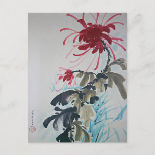 Cartão Postal Vibração - Monitor de Flor Vermelho