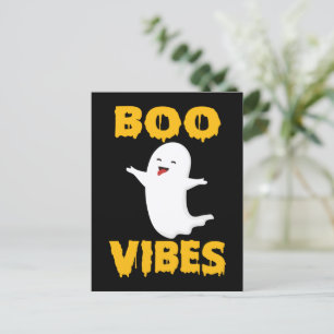 Cartão Postal Vibrações de Boo - Divertido Halloween 2022