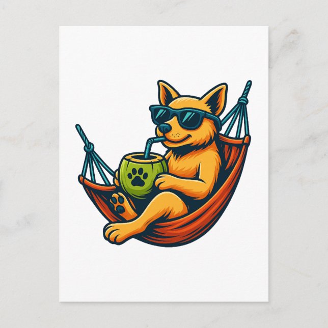Cartão Postal Vibrações de Cachorro Tropical (Frente)