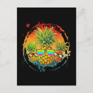 Cartão Postal Vibrações de Verão de Abacaxi Divertido