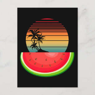 Cartão Postal Vibrações de Verão Pôr do Sol Melancia