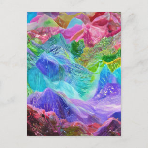 Cartão Postal Vibrant Crystal Mountain Abstrato