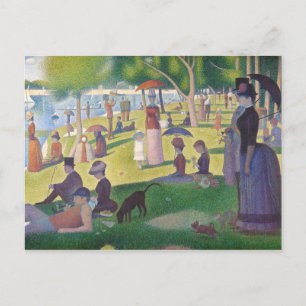 Cartão Postal Vibrant Georges Seurat domingo à tarde Belas Artes