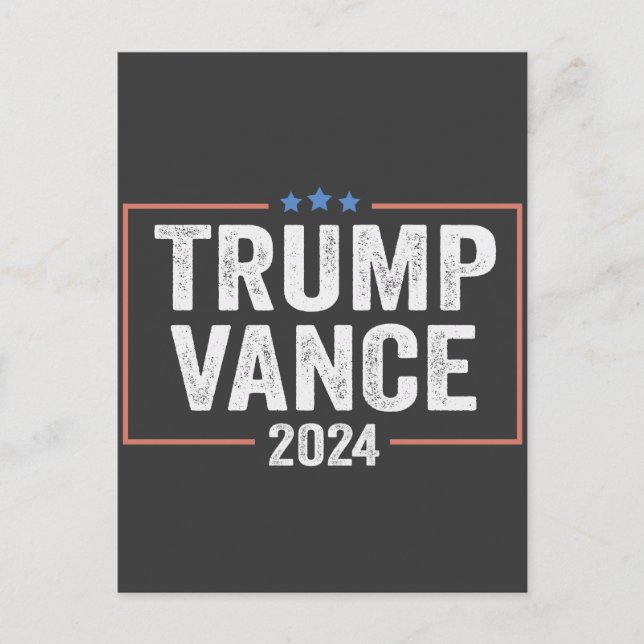 Cartão Postal Vice-Presidente Trump Vance 2024 Presidente Eleiçã (Frente)