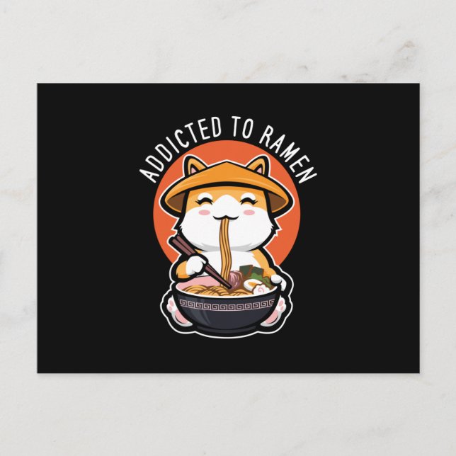 Cartão Postal Viciado em Ramen (Frente)