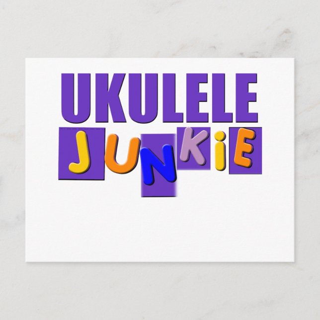 Cartão Postal Viciado em Ukulele (Frente)