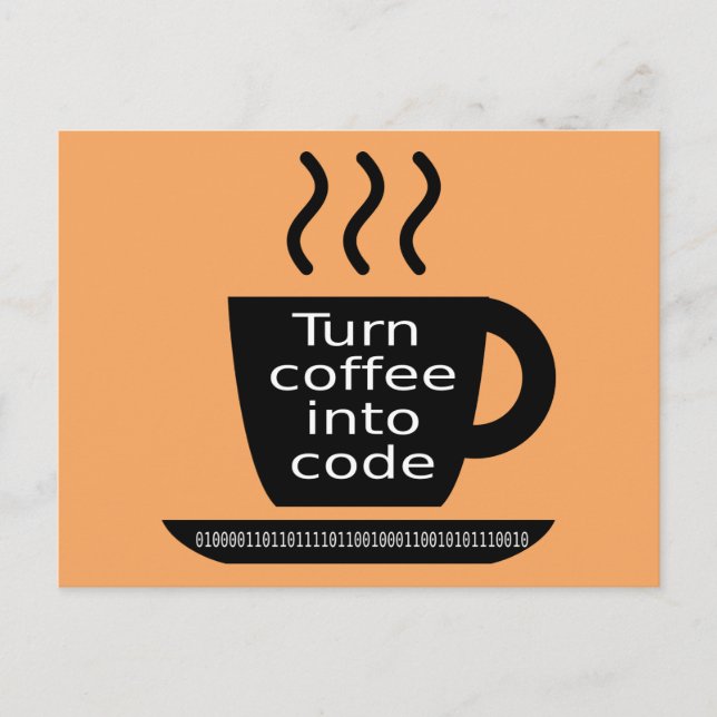 Cartão Postal Vício de café do Geek do programador legal (Frente)