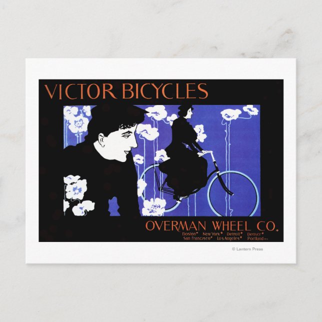Cartão Postal Victor Bicicletas Overman Wheel Promo Poster (Frente)