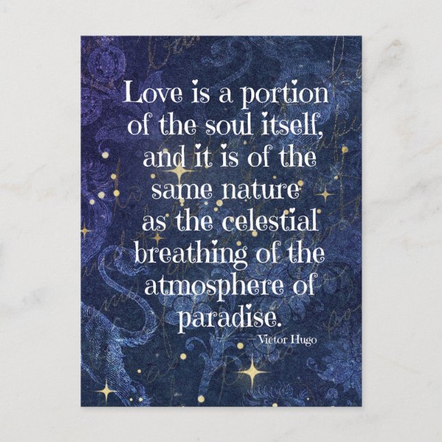 Cartão Postal Victor Hugo Poem (Frente)