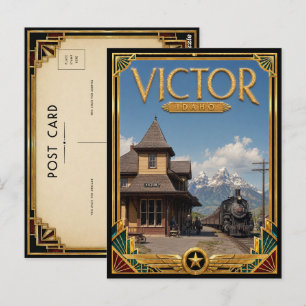Cartão Postal Victor Idaho Vintage Art Deco Era de Ouro