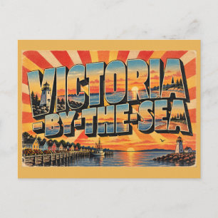 Cartão Postal Victoria-by-the-Sea PEI Vila do Porto da Lanterna