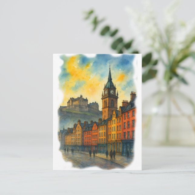 Cartão Postal Victoria Street Edinburgh Castle, Old Town  (Em pé/Frente)