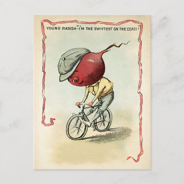 Cartão postal Victorian Bike Radish (Frente)