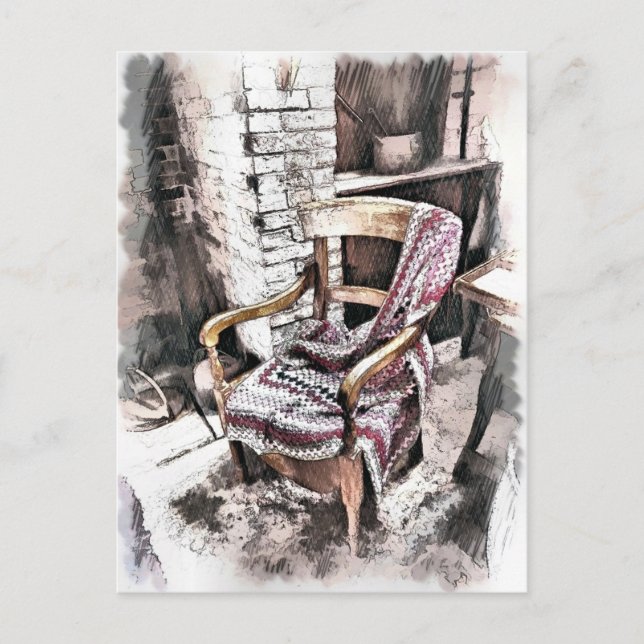 CARTÃO POSTAL VICTORIANA FIRESIDE CHAIR (Frente)