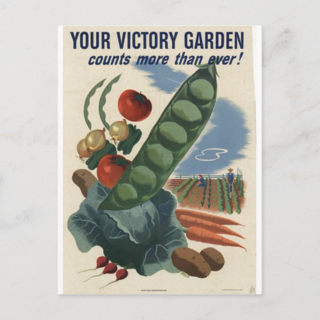 Cartão Postal Victory garden poster, World War 2 1945 (Frente)