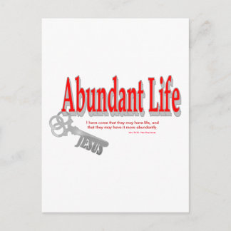 Cartão Postal Vida Abundante: A Chave - v1 (John 10:10)