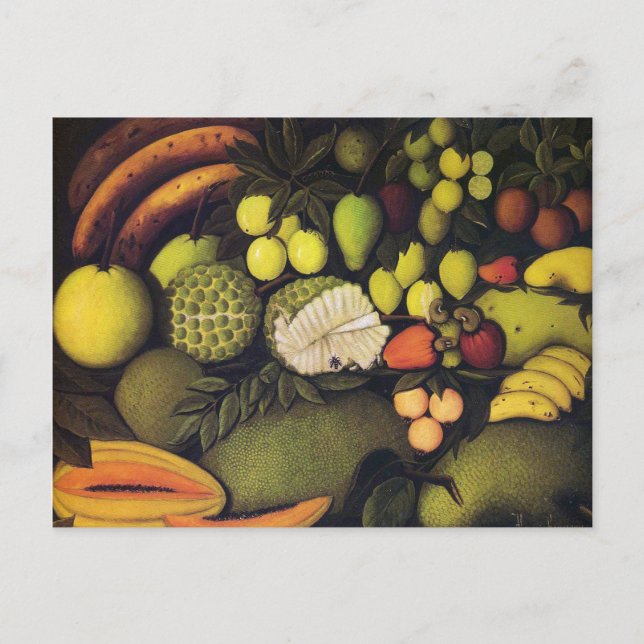 Cartão Postal Vida com frutas exóticas de Henri Rousseau (Frente)