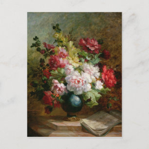 Cartão Postal Vida contínua com flores e partituras