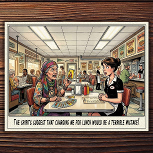 Cartão Postal Vida de garçonete engraçada humor de restaurante