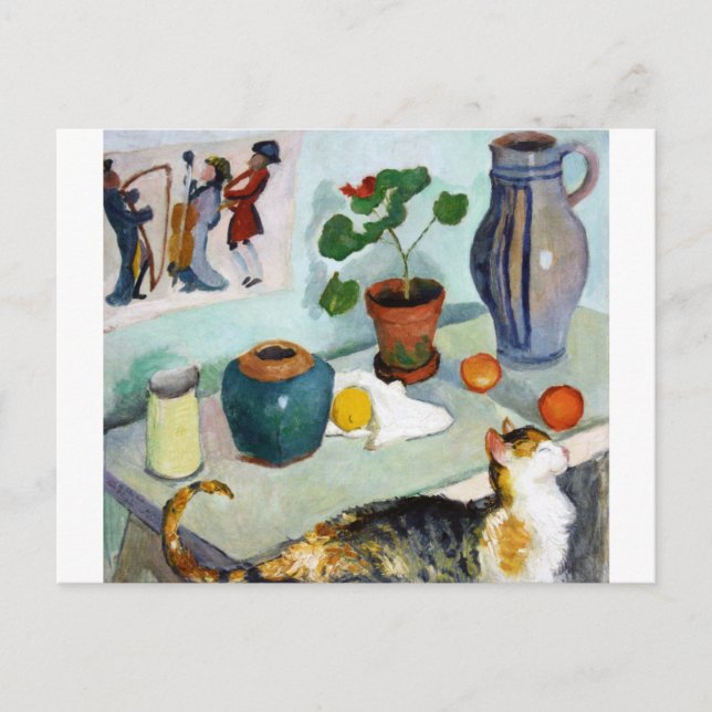 Cartão Postal Vida de Gato e Estática, August Macke (Frente)