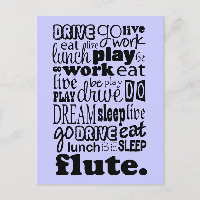 Cartão Postal Vida Divertida Para O Jogador De Flauta (Frente)