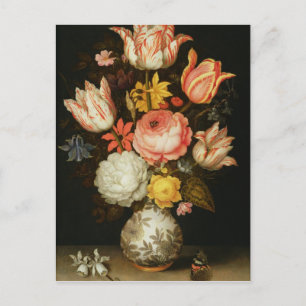 Cartão Postal Vida Estática com Flores