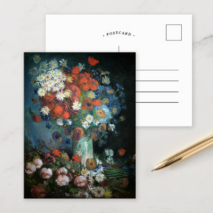 Cartão Postal Vida Estática com Flores de Prados   Vincent Van G