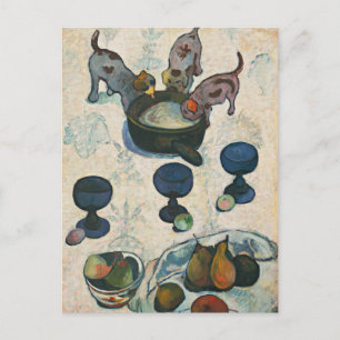 Cartão Postal Vida Estática com Três Cachorros   Paul Gauguin