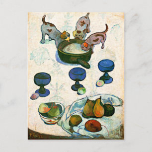 Cartão Postal Vida Estática com Três Cuppies, Paul Gauguin