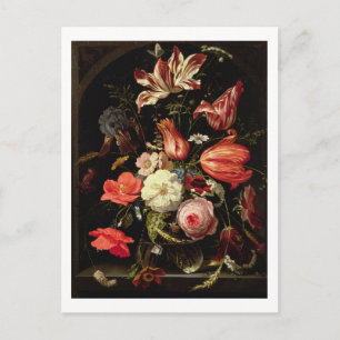 Cartão Postal Vida Estática das Flores em um Bordo