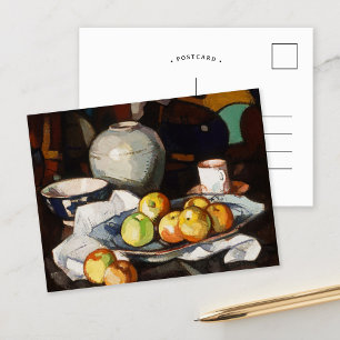 Cartão Postal Vida Estática, Maçãs e Jar   Samuel John Peploe