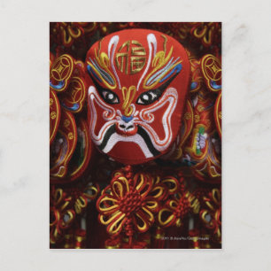 Cartão Postal Vida eterna da decoração de máscara chinesa