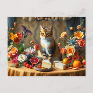 Cartão Postal Vida eterno Estática com Gato e Produto