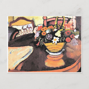 Cartão Postal Vida ininterrupta com o Travesseiro com Design e B