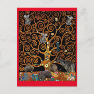 Cartão Postal Vida Selvagem Australiana em Árvore da Vida, paród