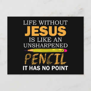 Cartão Postal Vida Sem Jesus Engraçado Cristão Fé Religiosa