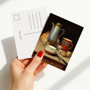 Cartão Postal Vida tranquila, café e batatas   Albert Anker