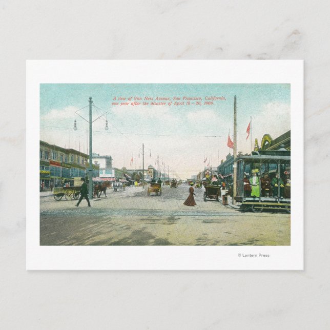Cartão Postal Vídeo da Avenida Van Ness, um ano após o incêndio  (Frente)