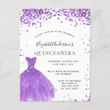 Vidro branco violeta de Quinceanera
