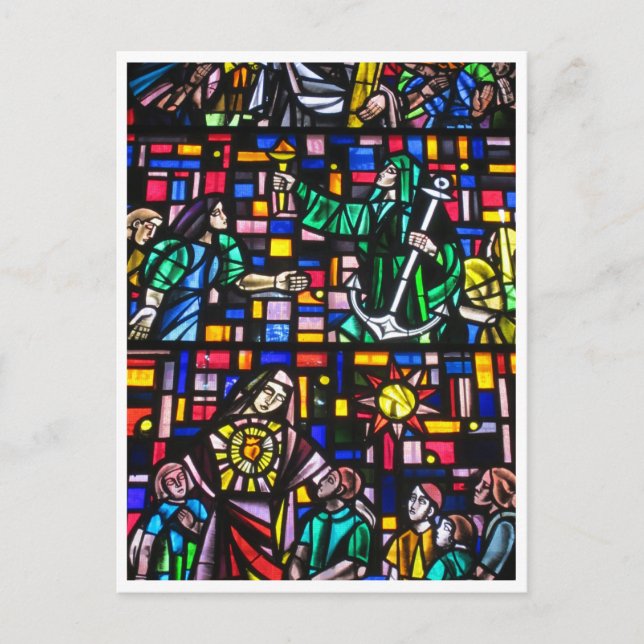 Cartão Postal vidro corado da catedral (Frente)